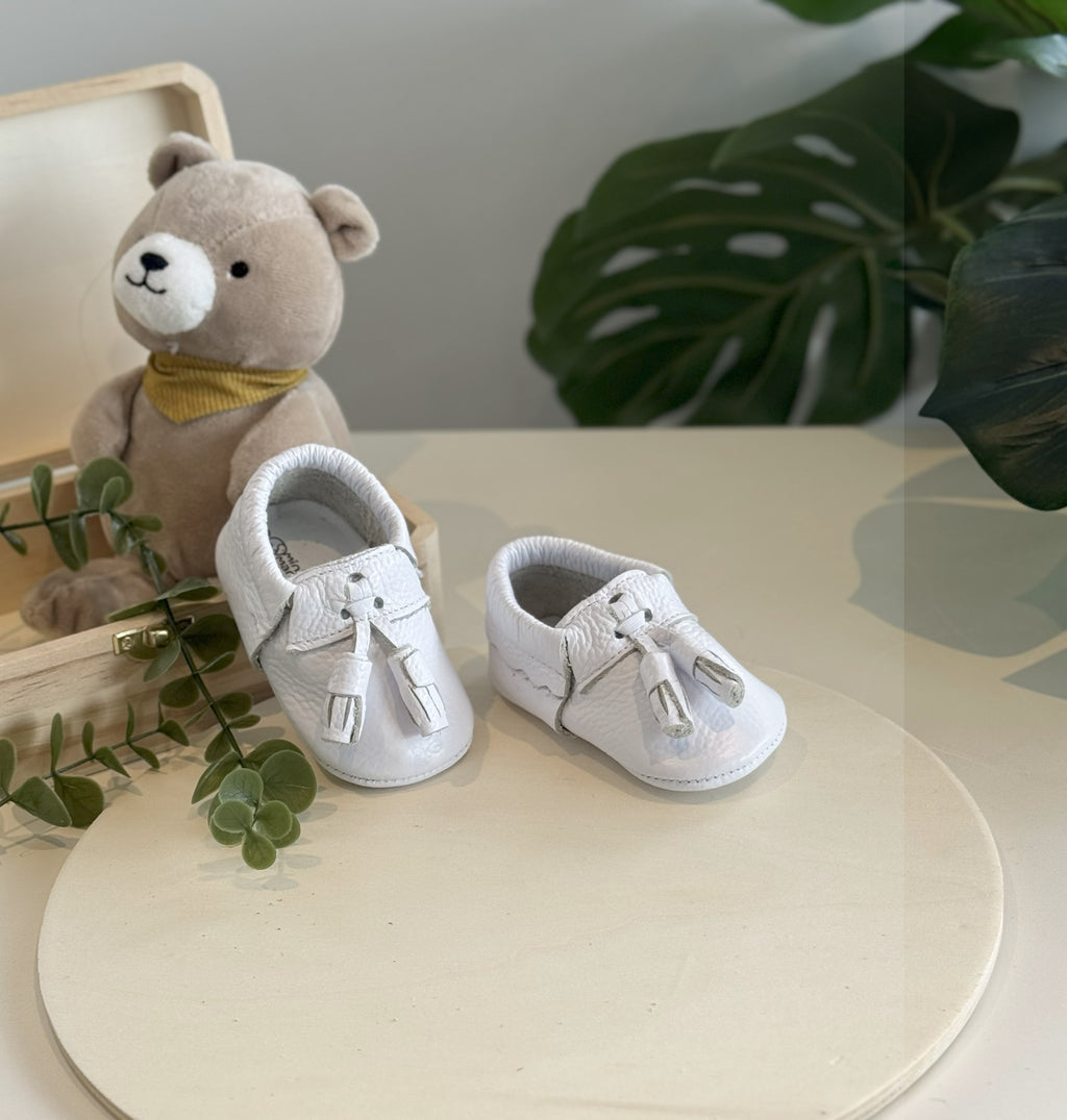 White Tassel Moccasins