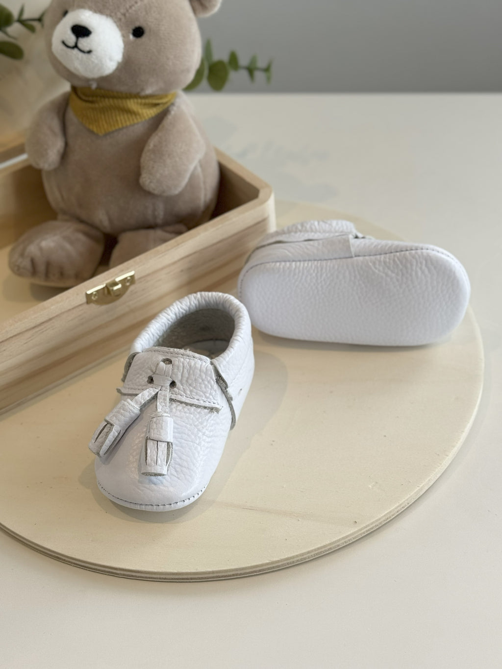 White Tassel Moccasins