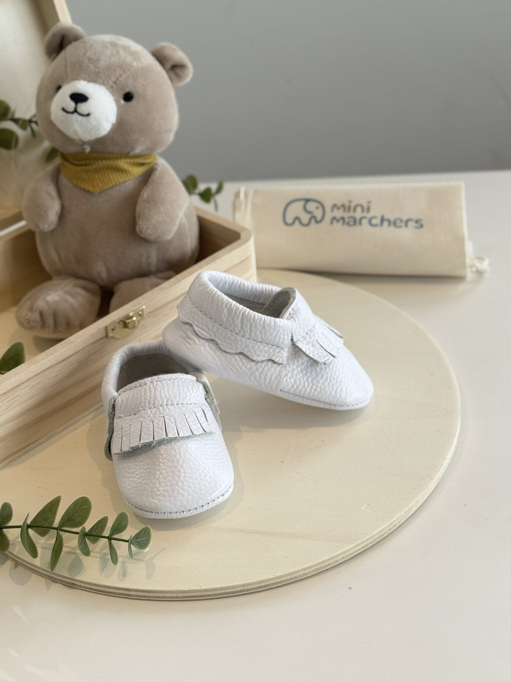 White Fringe Moccasins