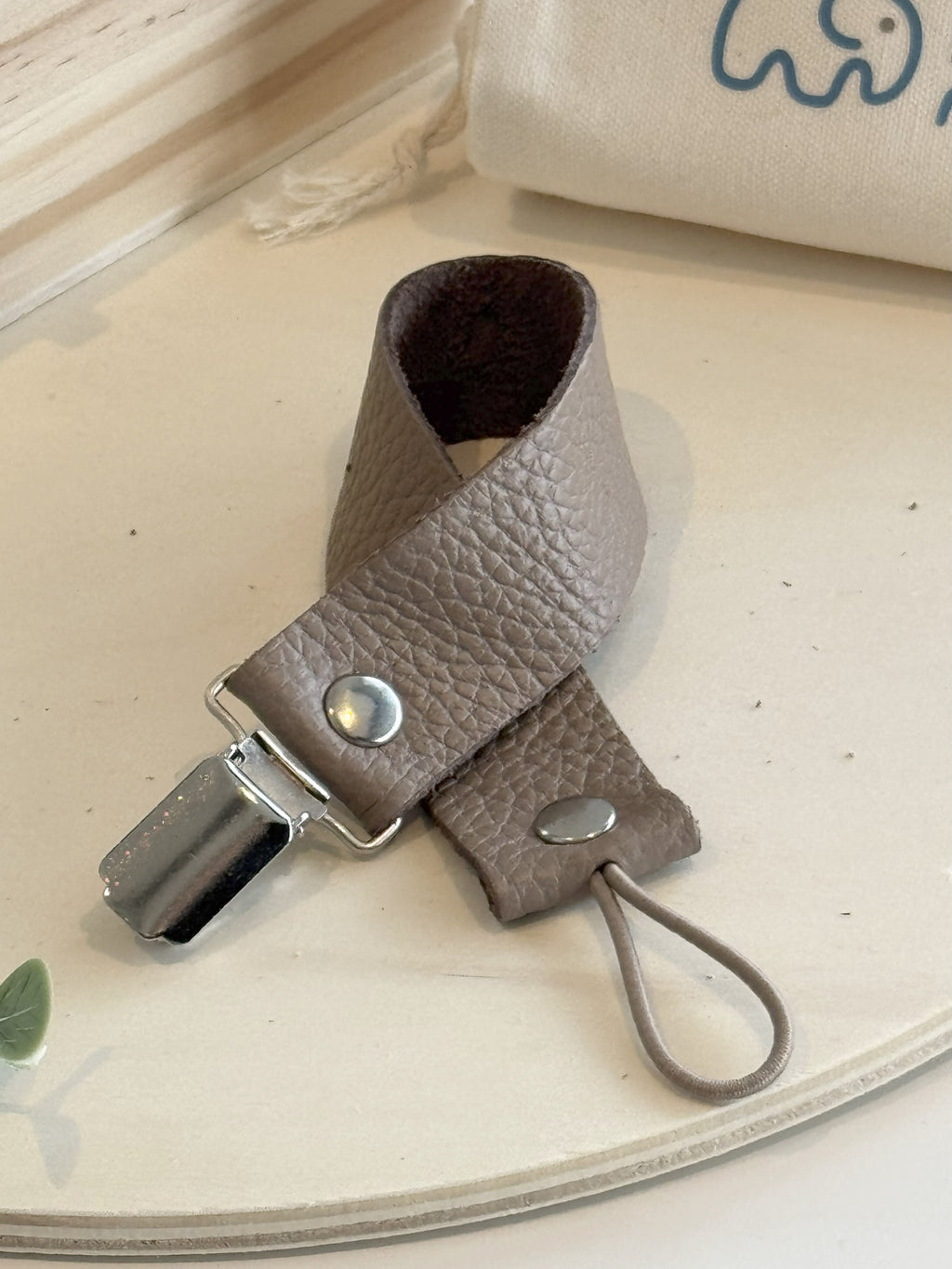 Brown Pacifier Clip