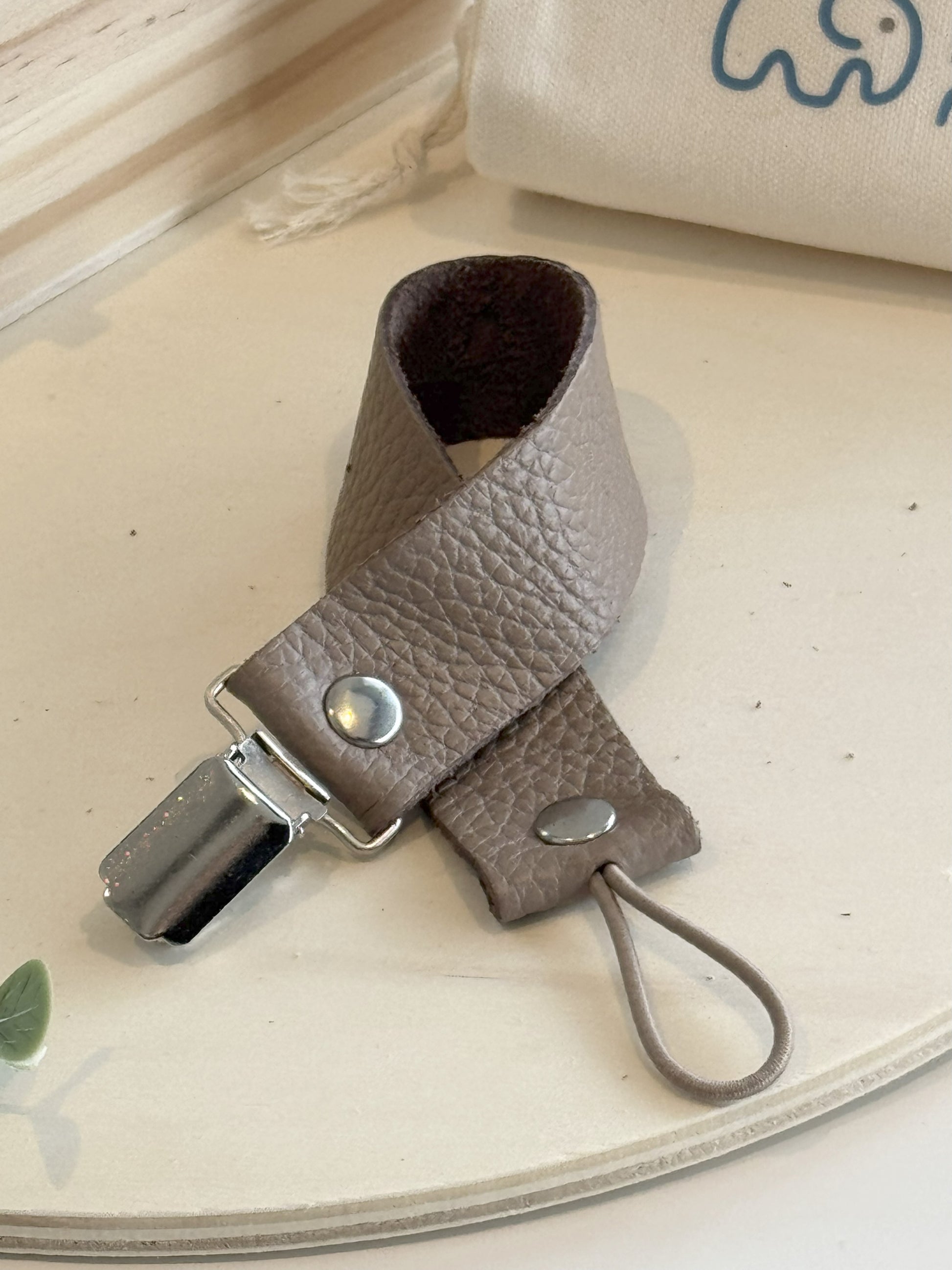 Brown Pacifier Clip