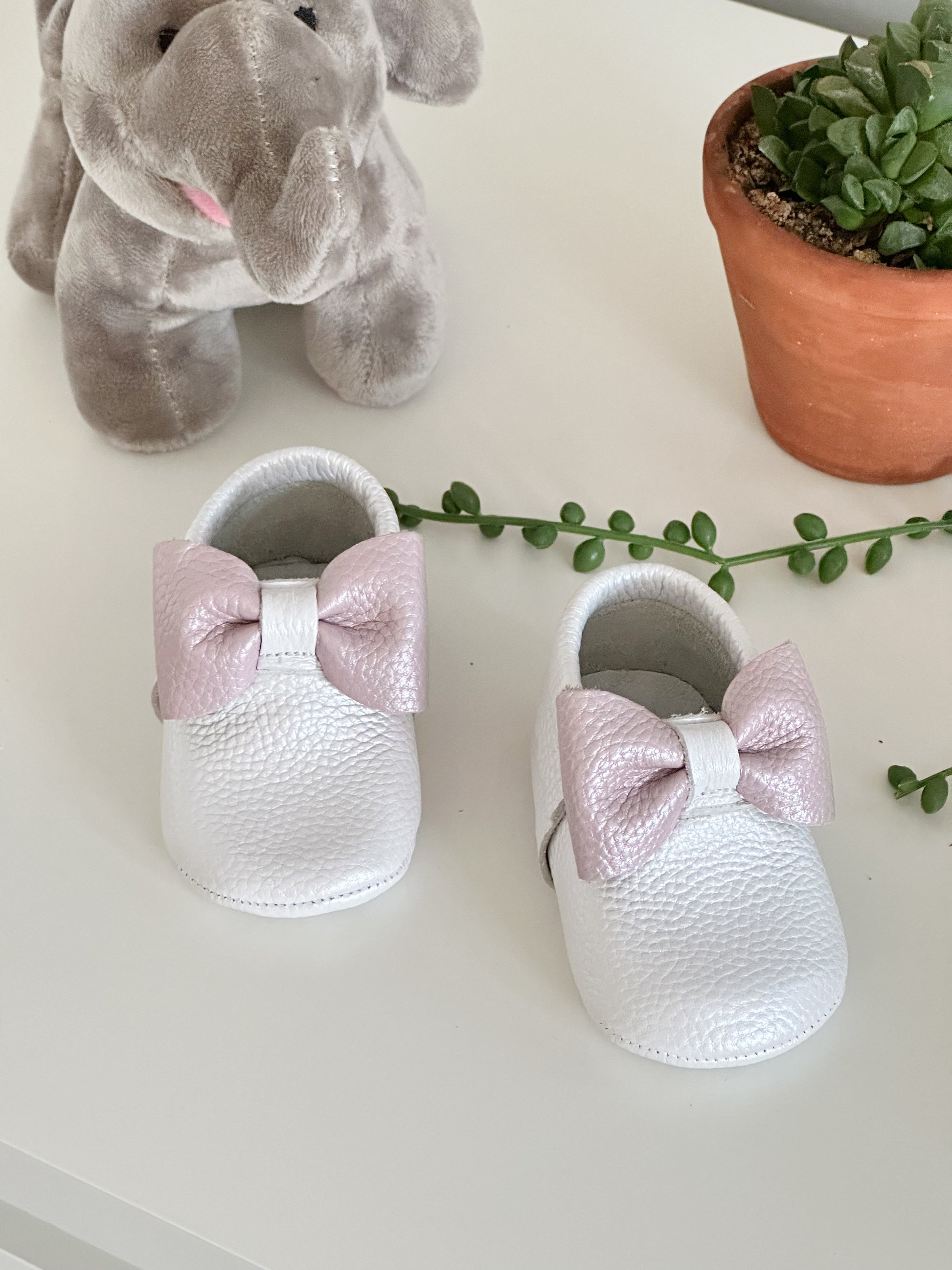 White Ribbon Moccasins