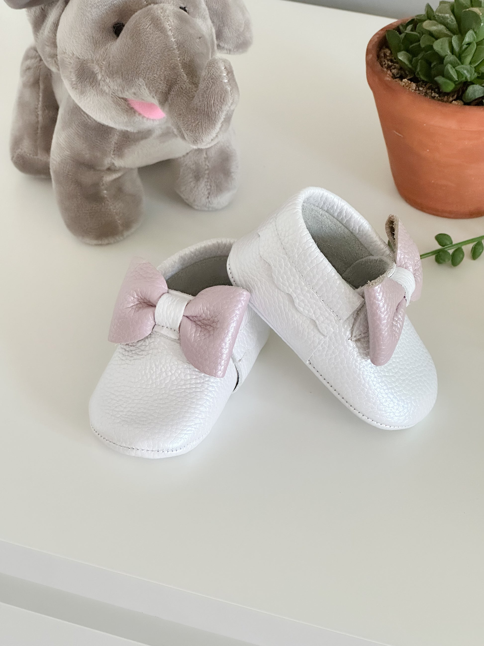 White Ribbon Moccasins